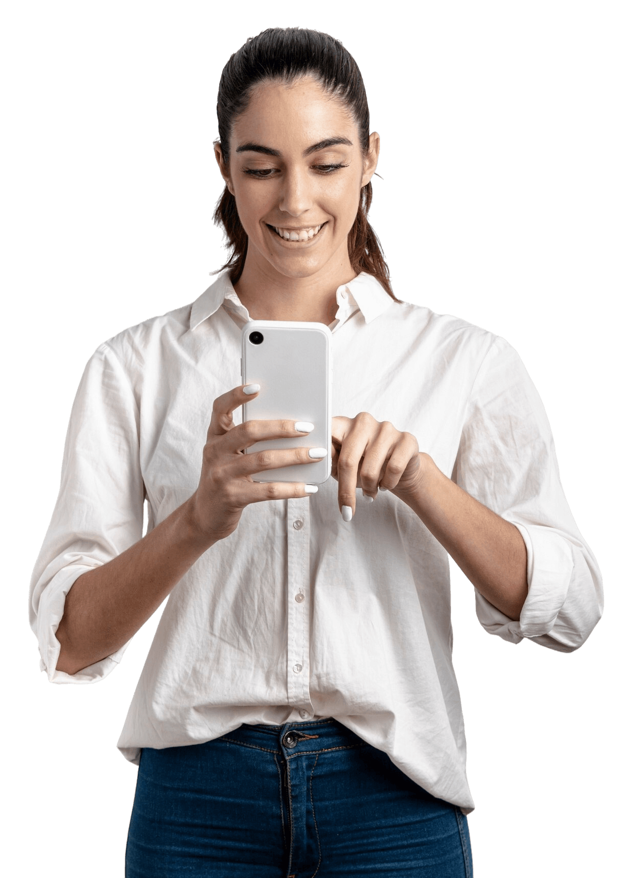 Modelo com celular